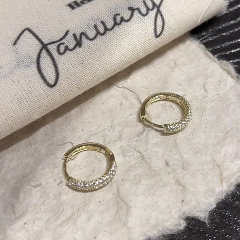 Alloy Rhinestone Earring Hoop