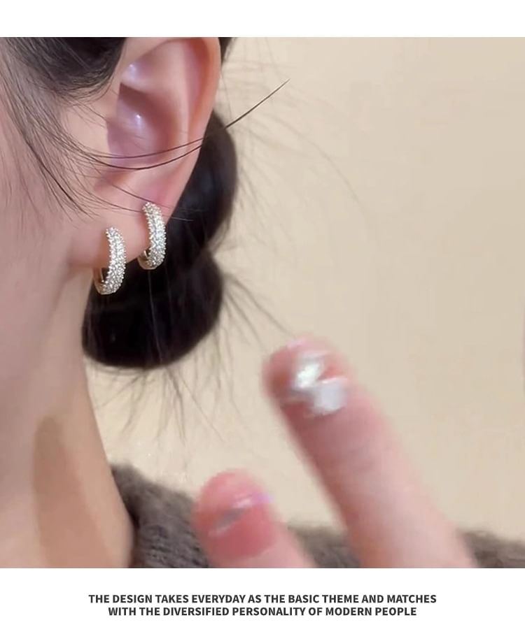 Alloy Rhinestone Earring Hoop