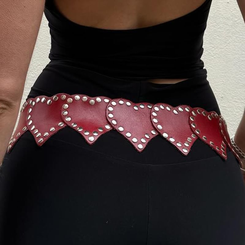 Heart-Shaped Studded Belt