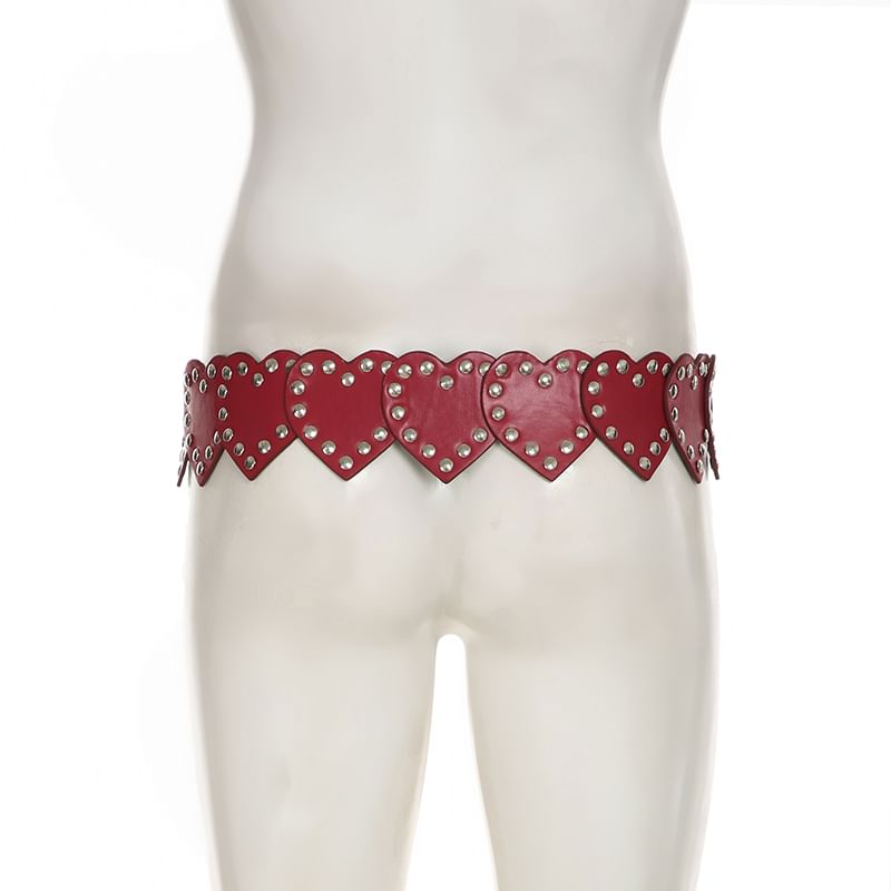 Heart-Shaped Studded Belt