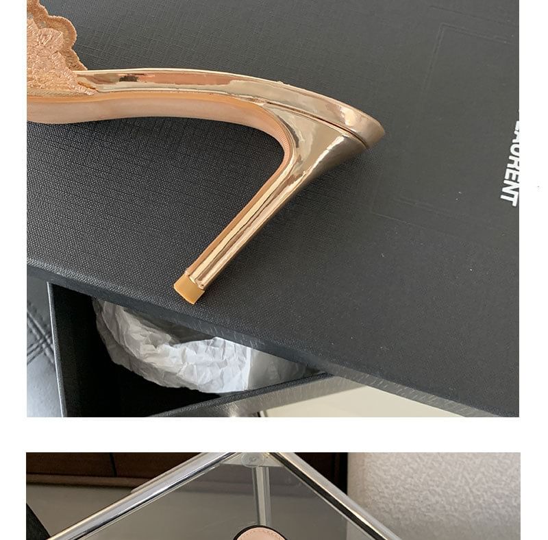 Sandals Slide Stiletto Heel Pointy