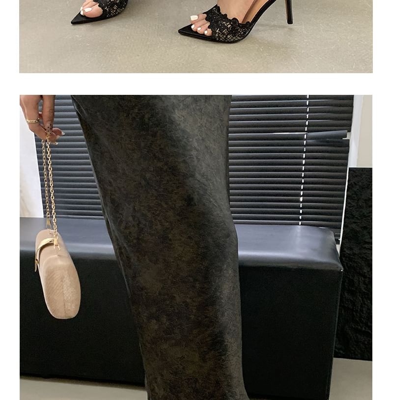 Sandals Slide Stiletto Heel Pointy