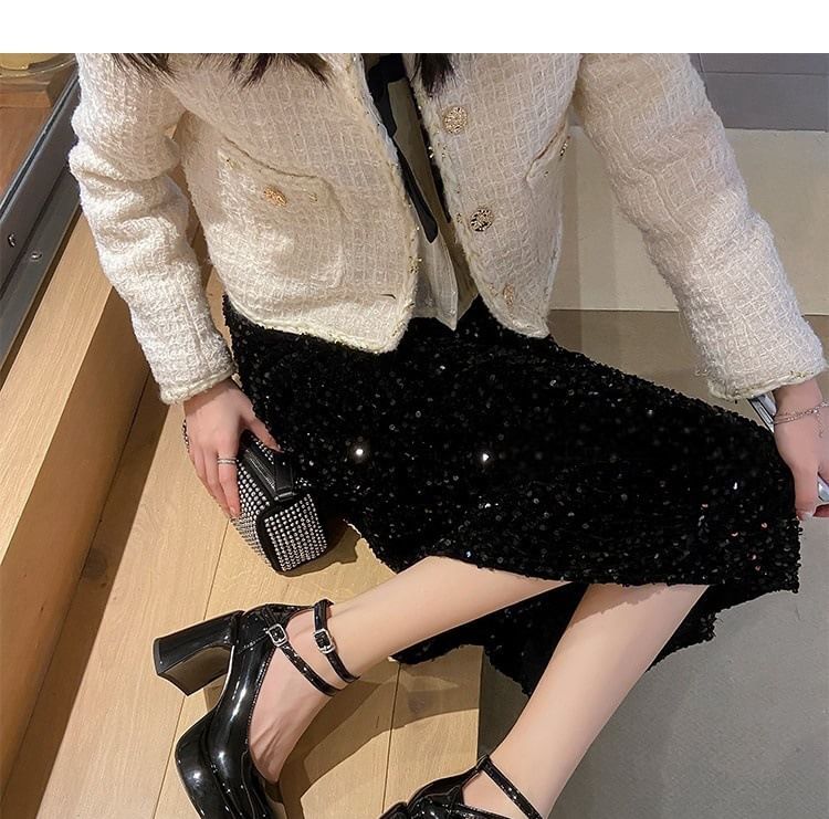 Jane Heel Round Chunky Mary Toe Pumps Platform