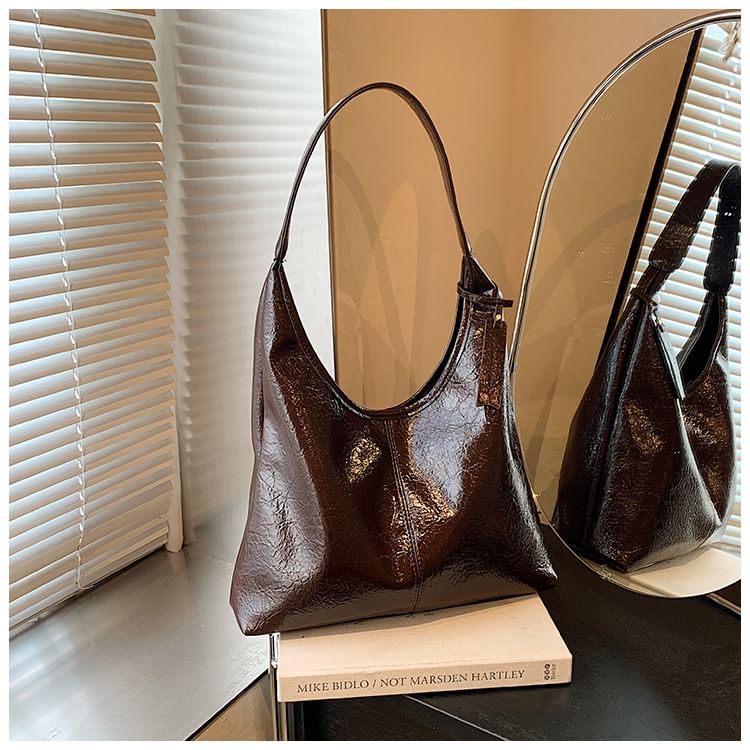Faux Tote Leather Plain Bag