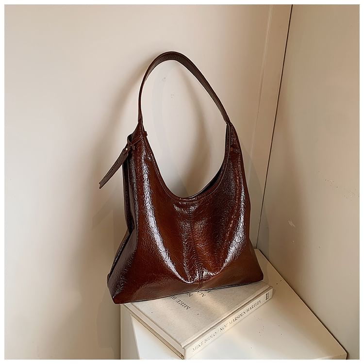Faux Tote Leather Plain Bag