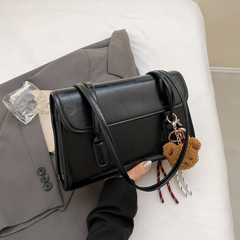 Faux + Flap Leather Plain Bag Charm Set: Tote