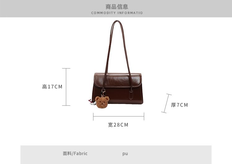 Faux + Flap Leather Plain Bag Charm Set: Tote
