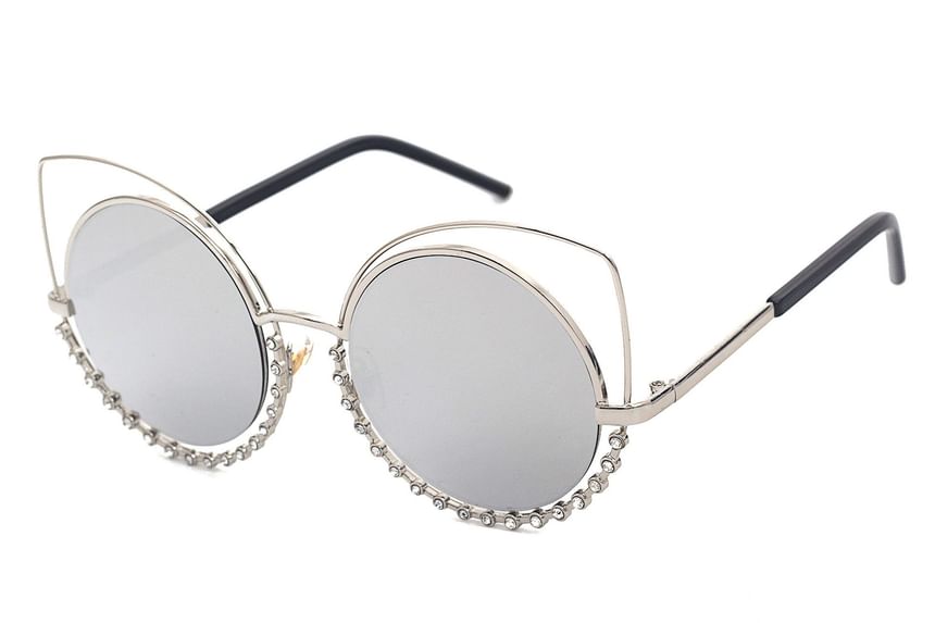 Eye Sunglasses Rhinestone Cat Metal Frame