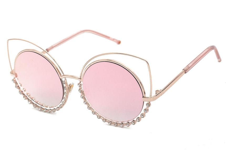 Eye Sunglasses Rhinestone Cat Metal Frame