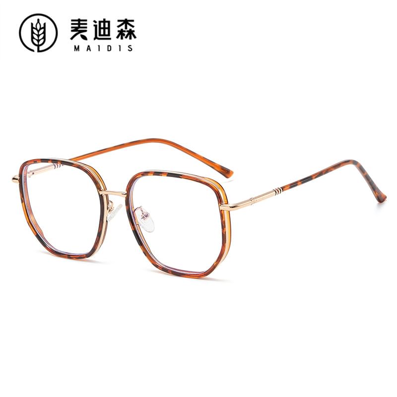 Eyeglasses Blocking Metal Blue Frame Square Light