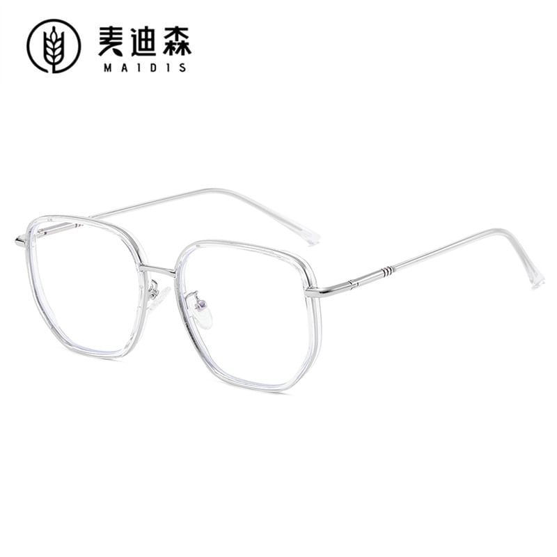 Eyeglasses Blocking Metal Blue Frame Square Light