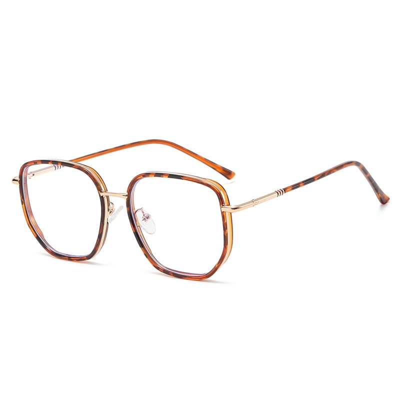 Eyeglasses Blocking Metal Blue Frame Square Light