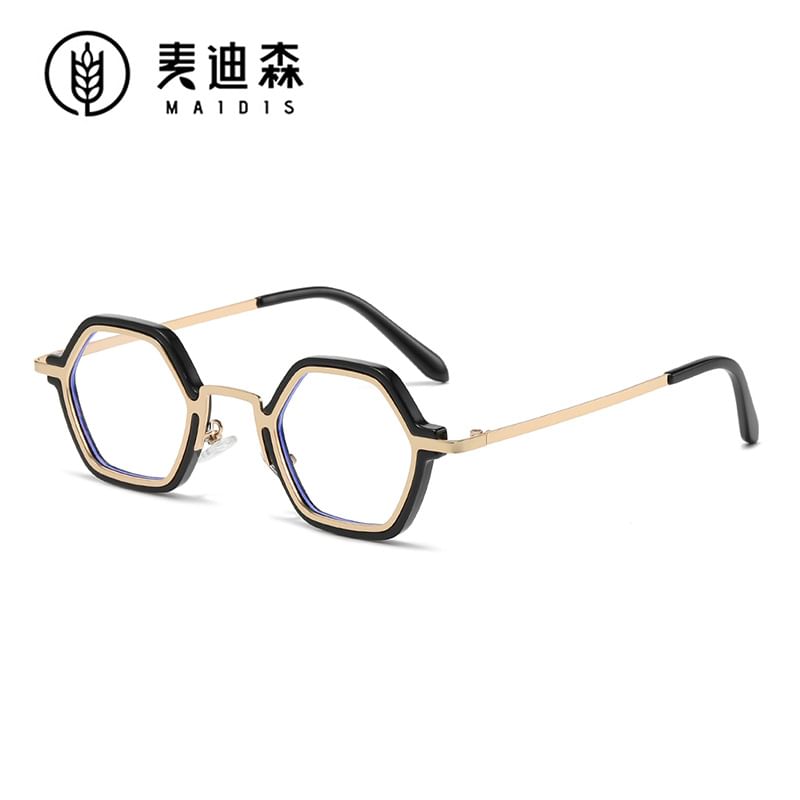 Frame Blue Light Eyeglasses Geometric Blocking Metal