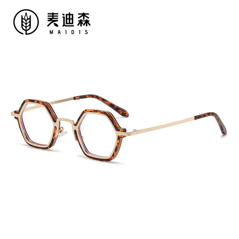 Frame Blue Light Eyeglasses Geometric Blocking Metal