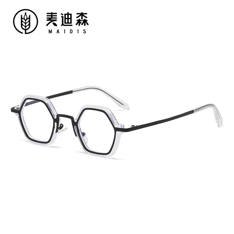 Frame Blue Light Eyeglasses Geometric Blocking Metal