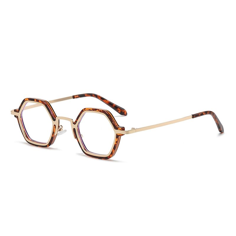 Frame Blue Light Eyeglasses Geometric Blocking Metal