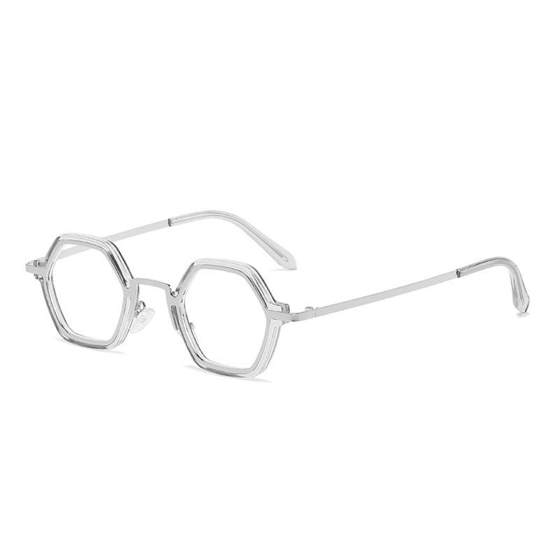 Frame Blue Light Eyeglasses Geometric Blocking Metal