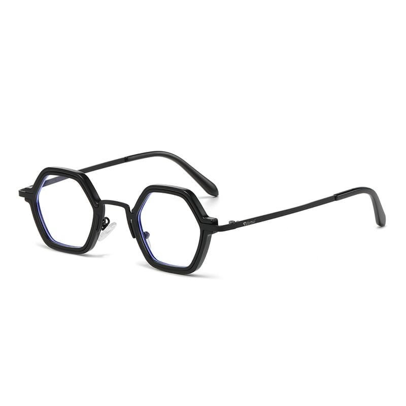 Frame Blue Light Eyeglasses Geometric Blocking Metal