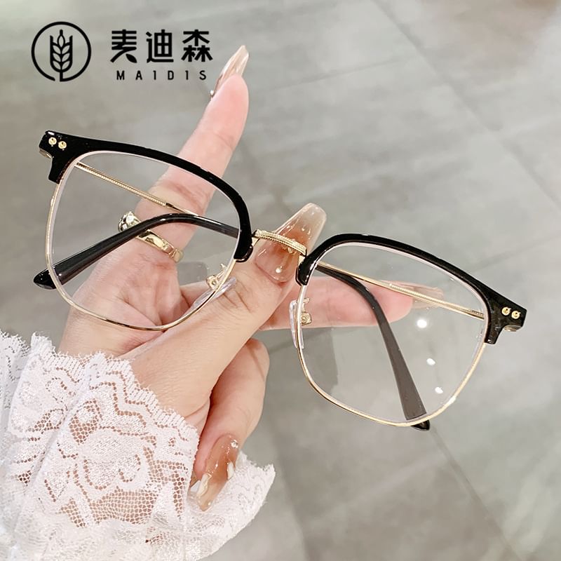 Light Square Frame Blue Eyeglasses Blocking Metal