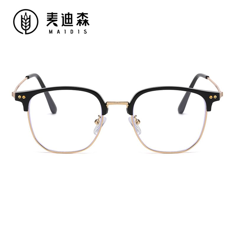 Light Square Frame Blue Eyeglasses Blocking Metal