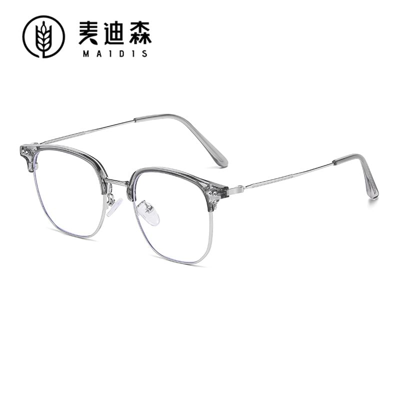 Light Square Frame Blue Eyeglasses Blocking Metal