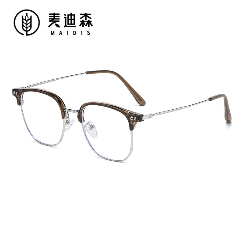 Light Square Frame Blue Eyeglasses Blocking Metal