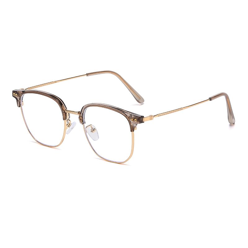 Light Square Frame Blue Eyeglasses Blocking Metal