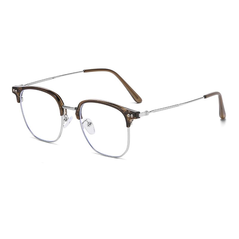 Light Square Frame Blue Eyeglasses Blocking Metal