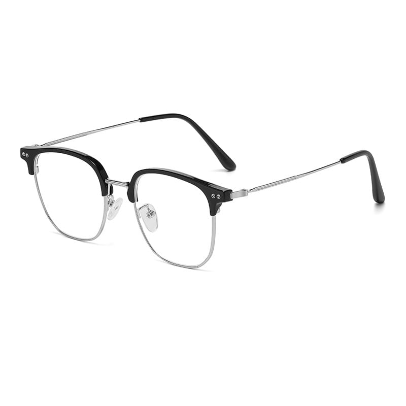 Light Square Frame Blue Eyeglasses Blocking Metal