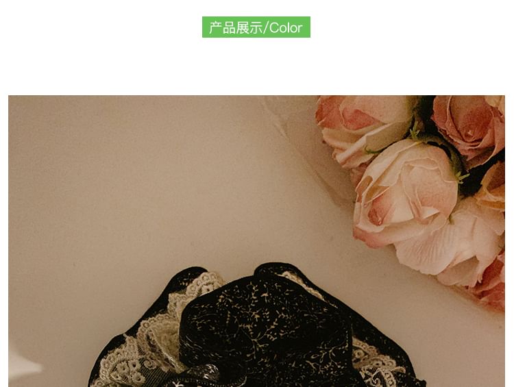 Print Lace Scrunchie Floral Trim