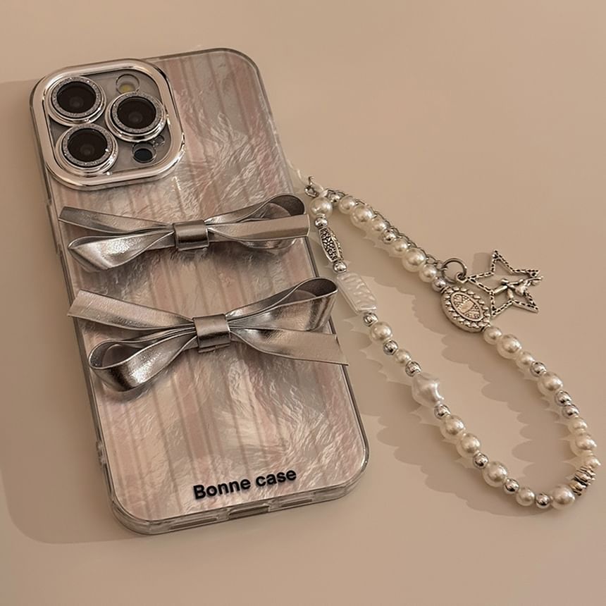 Phone / Case Faux Ribbon Pearl Set Strap