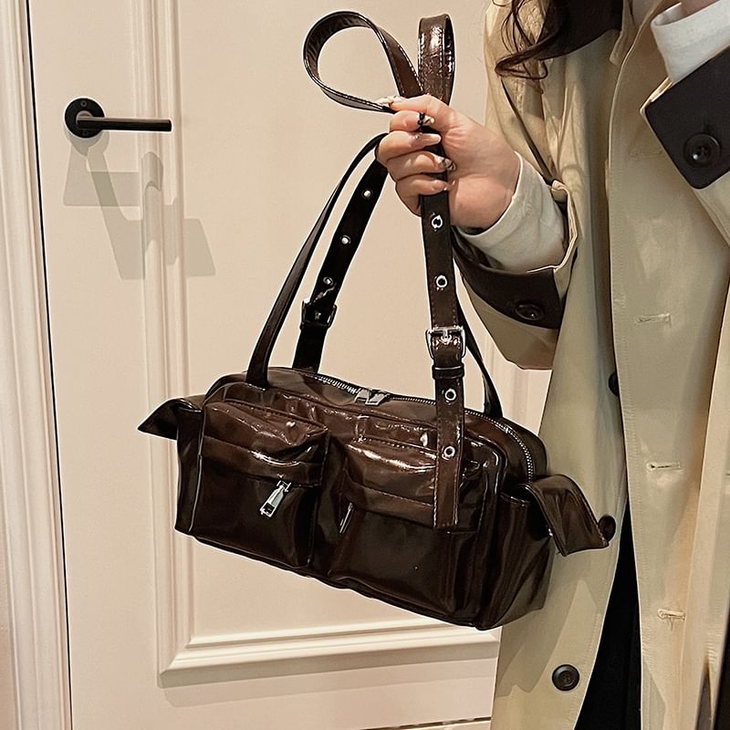 Bag Multi-Pocket Leather Shoulder Faux