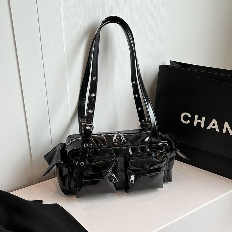 Bag Multi-Pocket Leather Shoulder Faux
