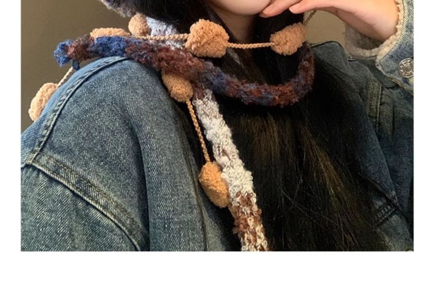 Bear Fluffy Ear Knit Panel Hat