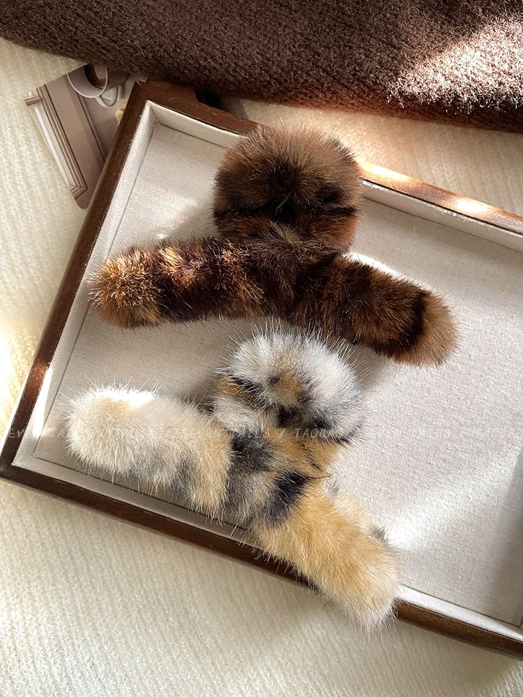 Fur Claw Patterned Leopard Hair Faux