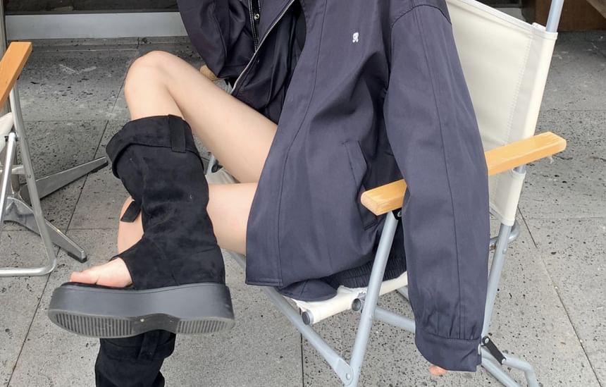 Jacket Stand Zip Embroidered Collar