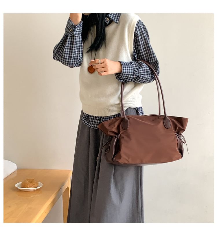 Multi-Pocket Bag Plain Tote