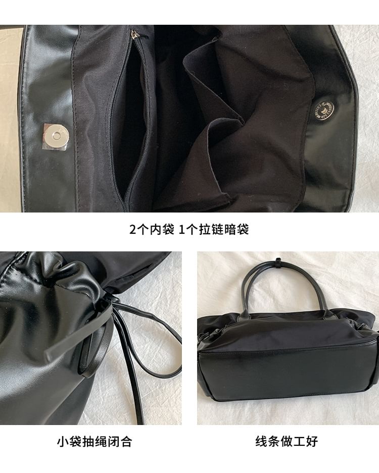 Multi-Pocket Bag Plain Tote