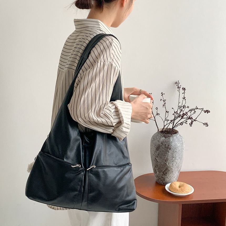 Tote Multi-Pocket Leather Bag Faux