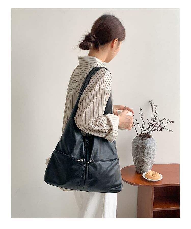 Tote Multi-Pocket Leather Bag Faux