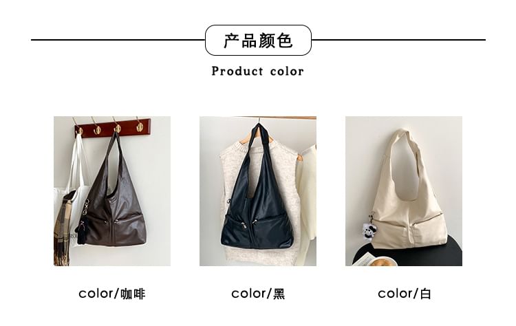 Tote Multi-Pocket Leather Bag Faux