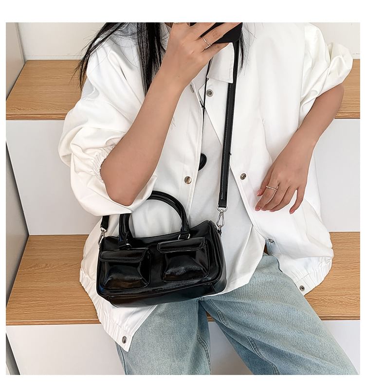 Leather Crossbody Faux Multi-Pocket Bag