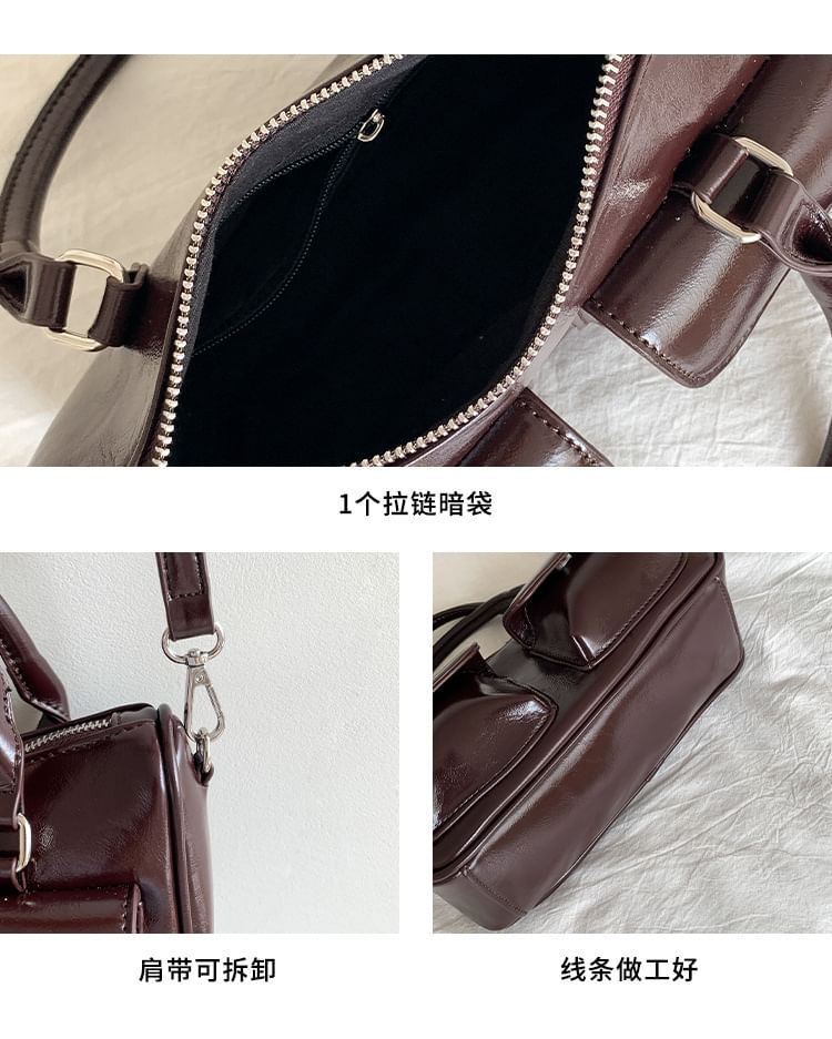 Leather Crossbody Faux Multi-Pocket Bag