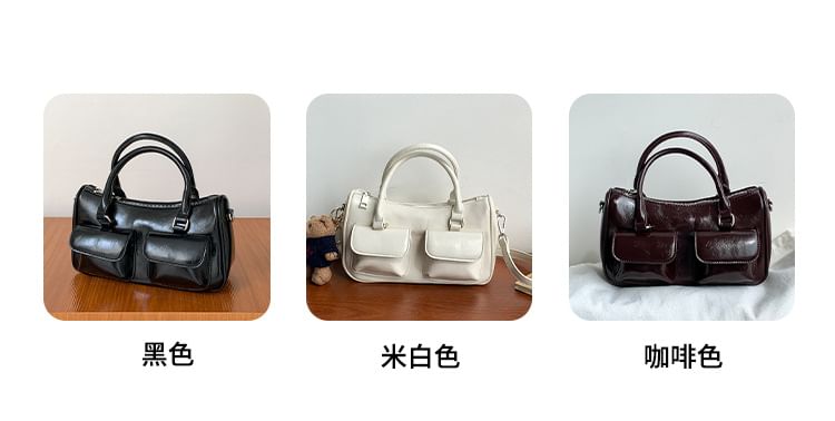 Leather Crossbody Faux Multi-Pocket Bag