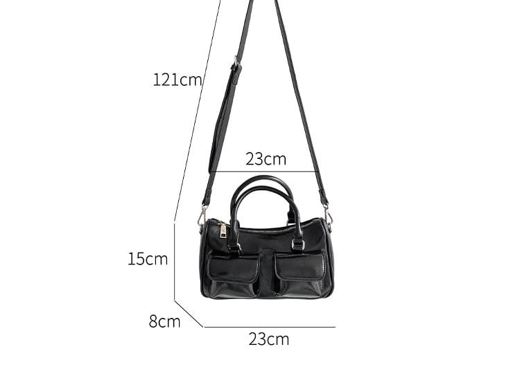 Leather Crossbody Faux Multi-Pocket Bag