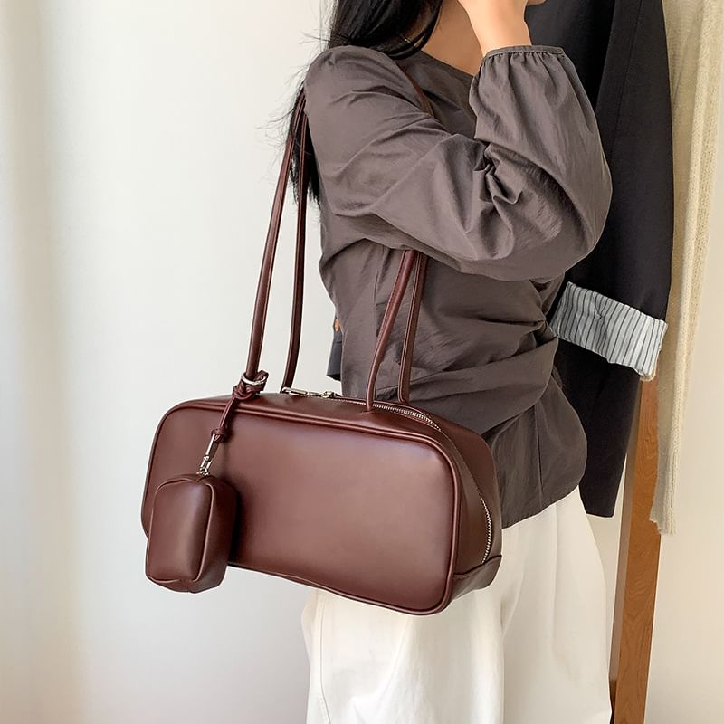 Bag Coin + Shoulder Set: Leather Faux Purse