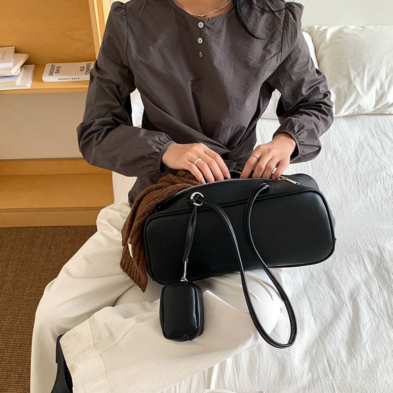 Bag Coin + Shoulder Set: Leather Faux Purse