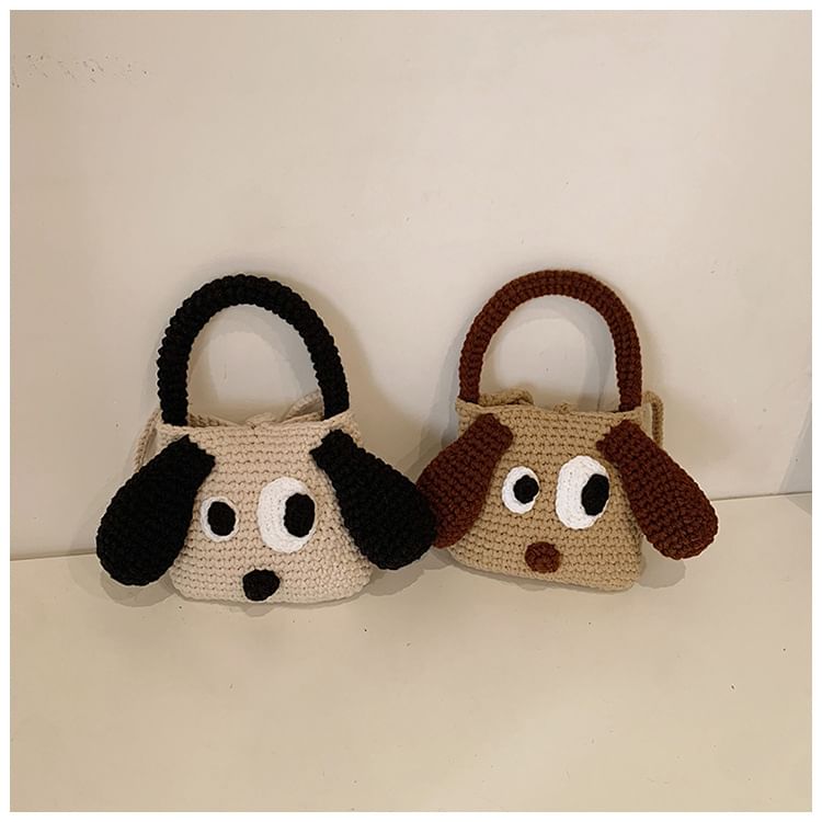 Handle Bag Knit Dog Top Crossbody