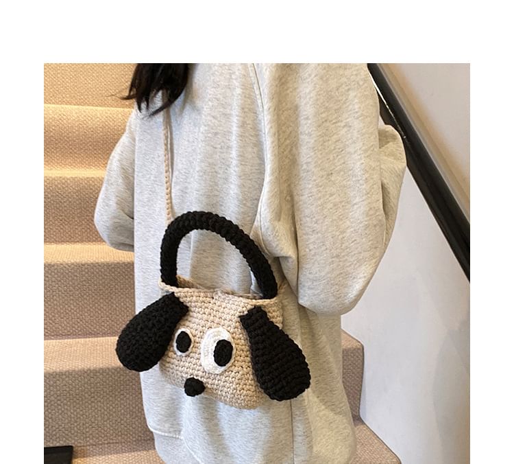 Handle Bag Knit Dog Top Crossbody