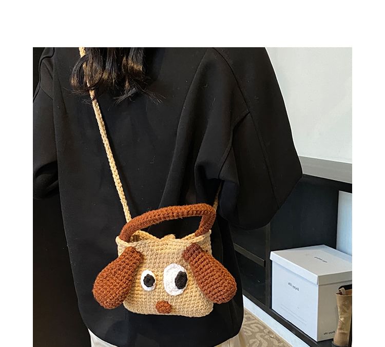 Handle Bag Knit Dog Top Crossbody